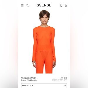 MARQUES/ALMEIDA Rib knit viscose sweater. Crewneck. Size L